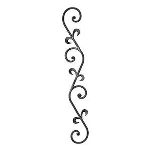 Frise composé de volutes de 130mm de haut et 900mm de long. En fer forgé. Pour décoration de garde corps, rambardes, pergolas, grilles, portails.