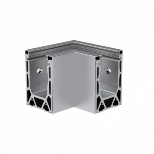 Angle Alu intérieur pour fixation latérale . Longueur intérieur 64 mm . Longueur extérieur 150 mm . compatible pour verre de 12 mm a 25 mm