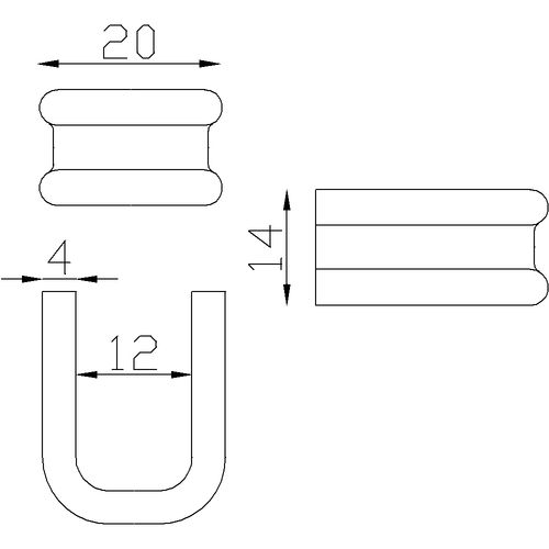 Collier pour volute en 14x4.  pour serrage de 2 volutes 12 x 6