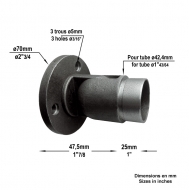 Renforcez la sécurité et l'élégance de vos escaliers avec notre connecteur mural en acier conçu pour les mains courantes. Réalisé pour s'adapter aux tubes de diamètre 42,4mm et d'une épaisseur de 2mm, ce support est l'allié incontournable de vos projets de balustrades. Conception Ajustable : Support réglable pour s'adapter parfaitement à votre main courante. Montage Simplifié : Assemblage facile par collage, sans besoin de soudure ou de compétences techniques avancées. Acier Durable : Fabriqué en acier robuste pour une longévité accrue et une résistance fiable. Polyvalent et Pratique : Idéal pour une installation murale dans des espaces intérieurs ou extérieurs.Avec son design sobre et fonctionnel, notre connecteur de main courante est l'exemple parfait de la simplicité alliée à l'efficacité. Ajoutez-le dès maintenant à votre projet pour garantir la sécurité et l'esthétique de vos installations.