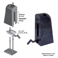 Arrêt de portail adaptable à la section des tubes de votre portail 30mm, 40mm ou 60mm. Hauteur de 225mm et base de 115x95mm. Une facilité d'utilisation unique. Une simple pression avec le pied, et votre vantail est ouvert. Vendu en kit à assembler avec sa notice de montage.