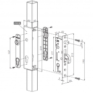 Serrure LOCINOX en acier inoxydable massif. Pour portails à la gâche anti-écartement 19625-2. Vous assure une fermeture fiable et sécurisante. Adaptée avec le coffre 19625-1. Vendue sans le cylindre a rajouter référence 19302.