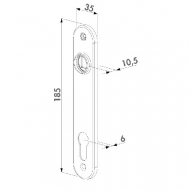 Plaques de finition en inox pour serrure 19625-4