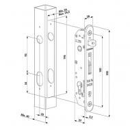 Serrure Fortylocken acier inoxydable à larder dans tube de 40x40mm minimum pour portail à vantaux ouvrants. Axe à 20mm. Serrure à encastrer avec mécanisme 100% en acier inoxydable.<br/><br/>Le réglage du pène demi-tour et la combinaison du crochet inoxydable avec la gâche anti-écartement permet une fermeture sûre et sécuritaire de votre porte. Vendue sans cylindre ni poignée ni gâche.<br/><br/><b>Compatible avec la gâche 19621</b>.   