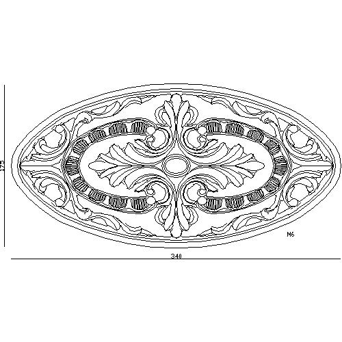 Palmette Alu 350x175 mm . Taraudage M6  vis non fournies