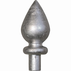 Goutte d'eau Alu 65x34 mm  -  Ø tige 16 mm - Fixation par colle bi composant