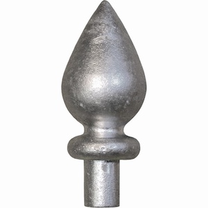 Goutte d eau Alu 65x34 mm  -  Ø tige 12 mm - Fixation par colle bi composant