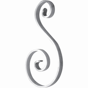 Volute en S alu 225x115 - Plat 14x5 mm 