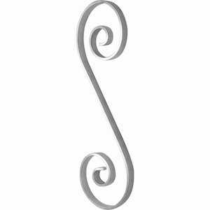Volute en S alu 360x120 - Plat 14x5 mm 