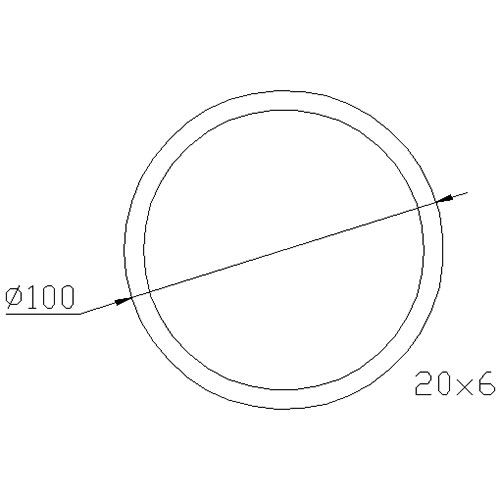 Cercle alu Ø100 - Plat 20x6 mm