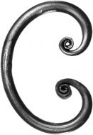 Volute en forme de C en rond diamètre 12mm fintion noyaux de dimensions 135x90mm