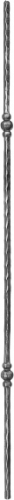 Barreaux en carré de 12  martelé deux décors boules Hauteur 1000 mm largeur 32 mm