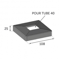Cache Platine carré de 100X100mm. Pour des tubes de 40X40mm. En inox 316. Compatible avec la platine 300100916.