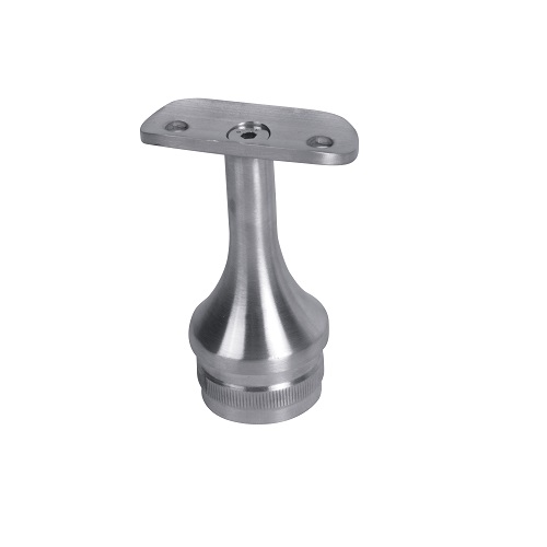 Support de main courante ronde, fixe et droit. Longueur 67mm diamètre 42,4mm, compatible avec des tubes de diamètre extérieur de 42,4mm en inox ou en bois. En inox 316. À manchonner dans le tube support, et à visser à la main courante grâce à 2 trous de diamètre 6,5mm (visserie non fournie). Permet d'être utilisée en intérieur comme en extérieur et même en bord de mer. Existe en version réglable (ref 3023216).