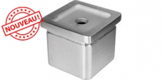 Support de main courante pour un tube 40x40mm. En inox 316.