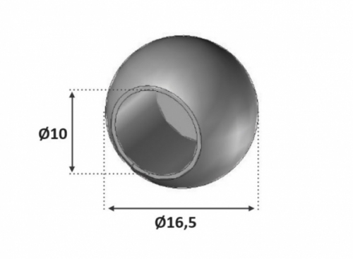 Boule de finition pour une barre ronde d'un diamètre de 10mm. En inox 316.