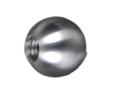 Boule de finition pour une barre ronde de 15mm de diamètre. La boule est taraudée M6. En inox 316.