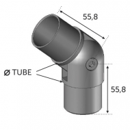 Connecteur réglable compatible avec des tubes de diamètre 42,4mm. Épaisseur de 2mm. En inox 304.