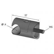 Pince pour un profil de diamètre 18mm. Fixation sur un tube de diamètre 42,4mm. En inox 304.