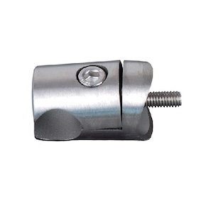 Pince pour un profil de diamètre 18mm. Fixation sur un tube de diamètre 42,4mm. En inox 304.