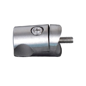 Pince pour un profil d'un diamètre de 10mm. Fixation sur un tube d'un diamètre de 42.4mm. En inox 304.