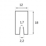 Profil d'encadrement rectangle de 18x12mm pour une tole. Longueur de 3 mètres. En inox 304 avec un grain 320.