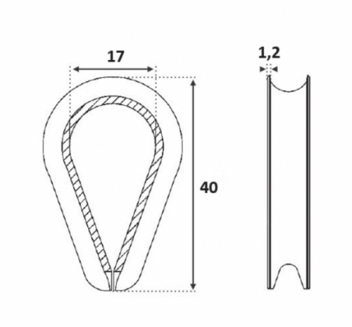 Anneau de câble de 4mm de diamètre. Largeur 13mm longueur 33mm épaisseur 1,2mm. Cet anneau de câble pour bloque câble inox est en acier INOX 316, pour une utilisation en intérieur et en extérieur. Il permet de guider le câble inox afin d'éviter qu'il ne se pince. À utiliser avec le bloque câble référence 306403.