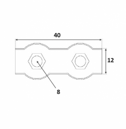 Bloque câble de 4mm de diamètre. En inox 316.