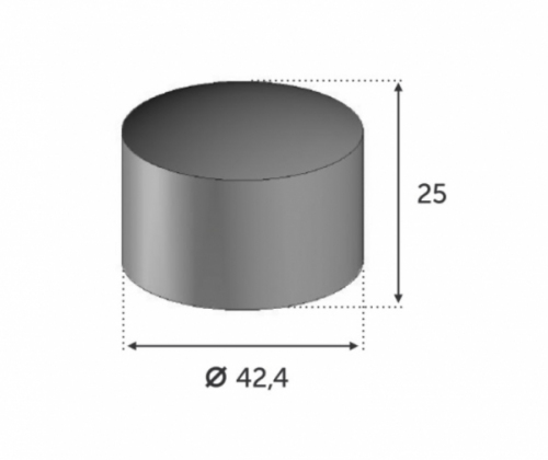 Finition pour une main courante en bois de 42mm de diamètre. En inox 304. épaisseur 2 mm longueur 25mm. A utiliser avec connecteur réf 30770