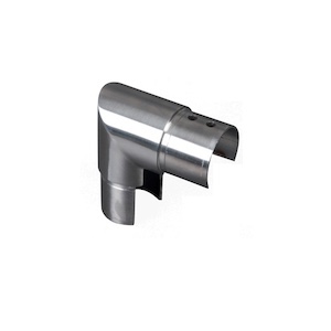 Connecteur d'angle à 90 degrés pour un tube de main courante pour verre d'un diamètre de 42.4mm. Longueur visible 30mm (sans manchon) Hauteur visible 30mm (sans manchon) épaisseur 2mm. En inox 304, convient pour une utilisation en intérieur. A utiliser pour les mains courante de garde-corps verre référence 30840.