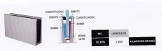 Profil en aluminium brossé pour une fixation au sol d'une longueur de 2500mm. Compatible avec des verres de 12,76mm d'épaisseur. Ce profil en aluminium, avec une finition satinée est destiné à être fixé au sol. Il est percé de 24 trous espacés de 100mm, pour une fixation au travers du profil dans le sol par un vis à tête fraisée d'un diamètre de 12mm non fournies. À monter avec un revêtement de finition frontal en inox 316 référence 308572 ou 308573. <b>Vendu sans les joints en caoutchouc référence 30860</b>.