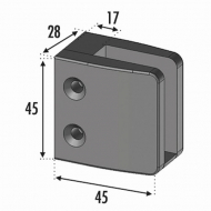 Pince à verre. Fixation sur un Plat.Pour des verres de 8 a 10,76mm d'épaisseur. En Inox 316.Ne pas oublier de commander les caoutchoucs compatibles avec votre verre, vendus séparément. ex : verre épaisseur 8 joints réf 300708. verre épaisseur 8,76 joints réf 30070876. verre épaisseur 10 joints réf 300710. verre ep 10,76 joints réf 30071076 -La pince est pourvue d'un plat intérieur démontable avec caoutchouc. Ce plat permet de faire reposer le verre lors du montage pour éviter les risques de casse.