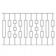 Barreau <b>version incliné</b> design en carré de 12mm et de 1150mm de hauteur. Idéal pour une rampe.