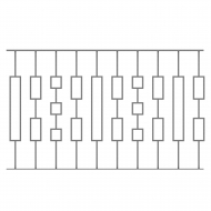 Barreau <b>version incliné</b> design en carré de 12mm et de 1150mm de hauteur. Idéal pour une rampe.