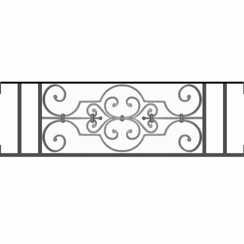 Appui de fenêtre type AF004 à visser dans votre tableau de fenêtre. Longueur finie de 1020mm et Hauteur finie de 314mm. Convient pour les tableaux de fenêtre de 1020mm. Main courante laminée de 1020mm de long en fer forgé sur le dessus. Motif au centre de 670mm de long par 290mm de haut. Le reste de la structure est en tube acier carré de 16mm de section.