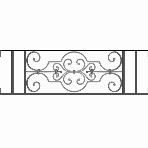 Appui de fenêtre type AF004 à visser dans votre tableau de fenêtre. Longueur finie de 1030mm et Hauteur finie de 314mm. Convient pour les tableaux de fenêtre de 1030mm. Main courante laminée de 1030mm de long en fer forgé sur le dessus. Motif au centre de 670mm de long par 290mm de haut. Le reste de la structure est en tube acier carré de 16mm de section.
