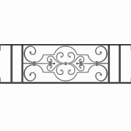 Appui de fenêtre type AF004 à visser dans votre tableau de fenêtre. Longueur finie de 1040mm et Hauteur finie de 314mm. Convient pour les tableaux de fenêtre de 1040mm. Main courante laminée de 1040mm de long en fer forgé sur le dessus. Motif au centre de 670mm de long par 290mm de haut. Le reste de la structure est en tube acier carré de 16mm de section.