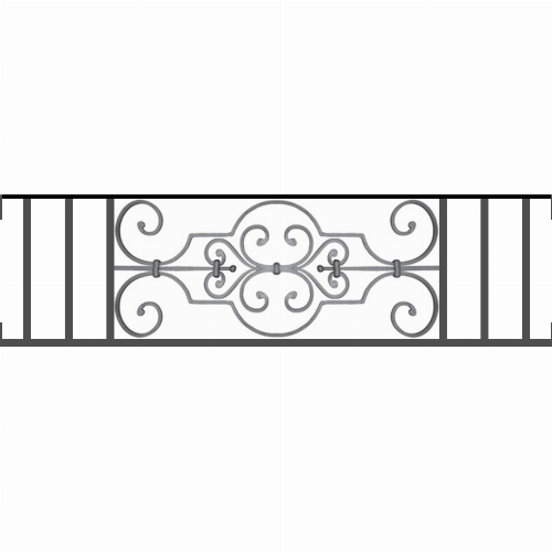 Appui de fenêtre type AF004 à visser dans votre tableau de fenêtre. Longueur finie de 1140mm et Hauteur finie de 314mm. Convient pour les tableaux de fenêtre de 1140mm. Main courante laminée de 1140mm de long en fer forgé sur le dessus. Motif au centre de 670mm de long par 290mm de haut. Le reste de la structure est en tube acier carré de 16mm de section.