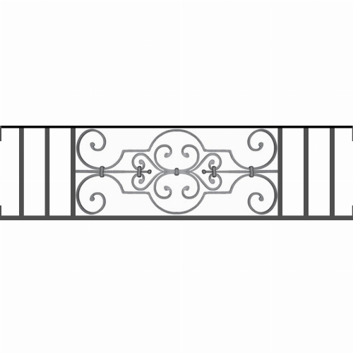 Appui de fenêtre type AF004 à visser dans votre tableau de fenêtre. Longueur finie de 1170mm et Hauteur finie de 314mm. Convient pour les tableaux de fenêtre de 1170mm. Main courante laminée de 1170mm de long en fer forgé sur le dessus. Motif au centre de 670mm de long par 290mm de haut. Le reste de la structure est en tube acier carré de 16mm de section.