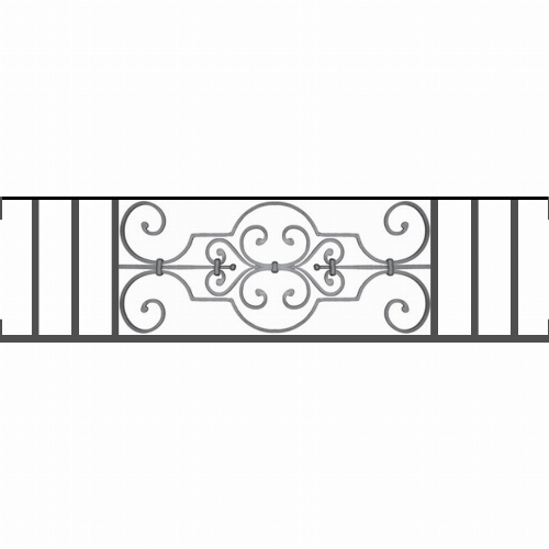 Appui de fenêtre type AF004 à visser dans votre tableau de fenêtre. Longueur finie de 1180mm et Hauteur finie de 314mm. Convient pour les tableaux de fenêtre de 1180mm. Main courante laminée de 1180mm de long en fer forgé sur le dessus. Motif au centre de 670mm de long par 290mm de haut. Le reste de la structure est en tube acier carré de 16mm de section.