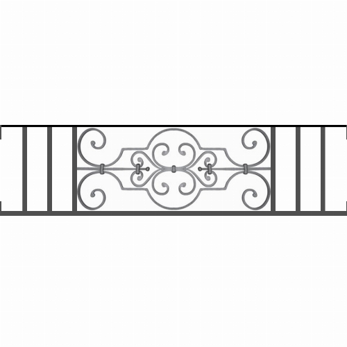 Appui de fenêtre type AF004 à visser dans votre tableau de fenêtre. Longueur finie de 1200mm et Hauteur finie de 314mm. Convient pour les tableaux de fenêtre de 1200mm. Main courante laminée de 1200mm de long en fer forgé sur le dessus. Motif au centre de 670mm de long par 290mm de haut. Le reste de la structure est en tube acier carré de 16mm de section.