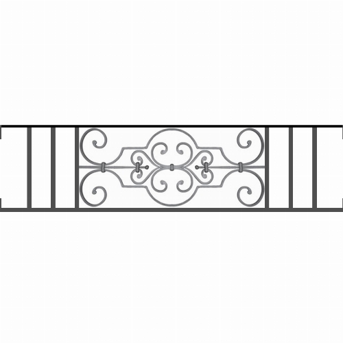 Appui de fenêtre type AF004 à visser dans votre tableau de fenêtre. Longueur finie de 1240mm et Hauteur finie de 314mm. Convient pour les tableaux de fenêtre de 1240mm. Main courante laminée de 1240mm de long en fer forgé sur le dessus. Motif au centre de 670mm de long par 290mm de haut. Le reste de la structure est en tube acier carré de 16mm de section.