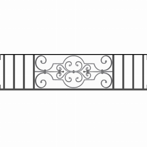 Appui de fenêtre type AF004 à visser dans votre tableau de fenêtre. Longueur finie de 1270mm et Hauteur finie de 314mm. Convient pour les tableaux de fenêtre de 1270mm. Main courante laminée de 1270mm de long en fer forgé sur le dessus. Motif au centre de 670mm de long par 290mm de haut. Le reste de la structure est en tube acier carré de 16mm de section.