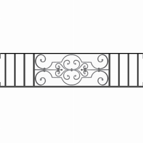 Appui de fenêtre type AF004 à visser dans votre tableau de fenêtre. Longueur finie de 1300mm et Hauteur finie de 314mm. Convient pour les tableaux de fenêtre de 1300mm. Main courante laminée de 1300mm de long en fer forgé sur le dessus. Motif au centre de 670mm de long par 290mm de haut. Le reste de la structure est en tube acier carré de 16mm de section.