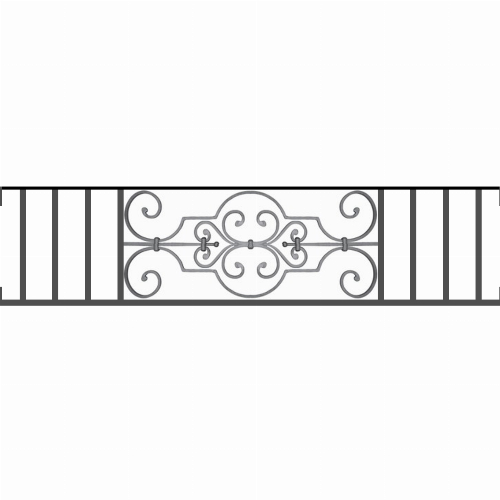 Appui de fenêtre type AF004 à visser dans votre tableau de fenêtre. Longueur finie de 1320mm et Hauteur finie de 314mm. Convient pour les tableaux de fenêtre de 1320mm. Main courante laminée de 1320mm de long en fer forgé sur le dessus. Motif au centre de 670mm de long par 290mm de haut. Le reste de la structure est en tube acier carré de 16mm de section.