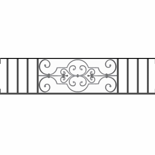 Appui de fenêtre type AF004 à visser dans votre tableau de fenêtre. Longueur finie de 1330mm et Hauteur finie de 314mm. Convient pour les tableaux de fenêtre de 1330mm. Main courante laminée de 1330mm de long en fer forgé sur le dessus. Motif au centre de 670mm de long par 290mm de haut. Le reste de la structure est en tube acier carré de 16mm de section.