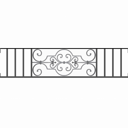 Appui de fenêtre type AF004 à visser dans votre tableau de fenêtre. Longueur finie de 1350mm et Hauteur finie de 314mm. Convient pour les tableaux de fenêtre de 1350mm. Main courante laminée de 1350mm de long en fer forgé sur le dessus. Motif au centre de 670mm de long par 290mm de haut. Le reste de la structure est en tube acier carré de 16mm de section.
