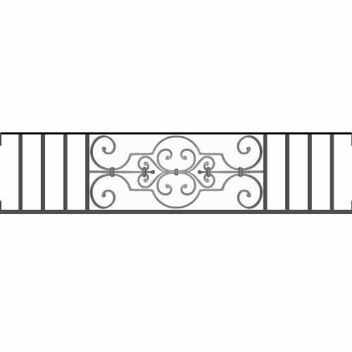 Appui de fenêtre type AF004 à visser dans votre tableau de fenêtre. Longueur finie de 1360mm et Hauteur finie de 314mm. Convient pour les tableaux de fenêtre de 1360mm. Main courante laminée de 1360mm de long en fer forgé sur le dessus. Motif au centre de 670mm de long par 290mm de haut. Le reste de la structure est en tube acier carré de 16mm de section.