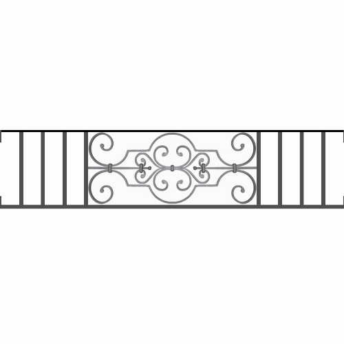 Appui de fenêtre type AF004 à visser dans votre tableau de fenêtre. Longueur finie de 1370mm et Hauteur finie de 314mm. Convient pour les tableaux de fenêtre de 1370mm. Main courante laminée de 1370mm de long en fer forgé sur le dessus. Motif au centre de 670mm de long par 290mm de haut. Le reste de la structure est en tube acier carré de 16mm de section.