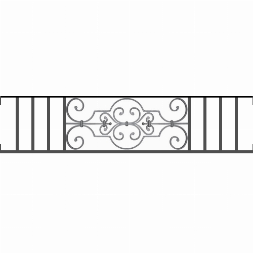 Appui de fenêtre type AF004 à visser dans votre tableau de fenêtre. Longueur finie de 1390mm et Hauteur finie de 314mm. Convient pour les tableaux de fenêtre de 1390mm. Main courante laminée de 1390mm de long en fer forgé sur le dessus. Motif au centre de 670mm de long par 290mm de haut. Le reste de la structure est en tube acier carré de 16mm de section.